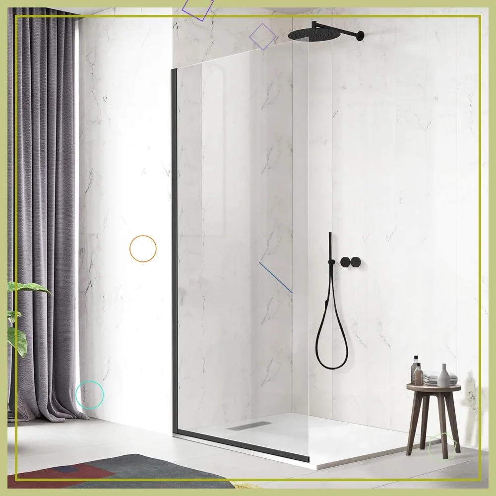 Semi-Framed Shower Glass Door, 34"x74", Matte Black, 8mm Tempered Glass with Hardware Kit
Semi-Framed Shower Glass Door, 34"x74", Matte Black, 8mm Tempered Glass with Hardware Kit