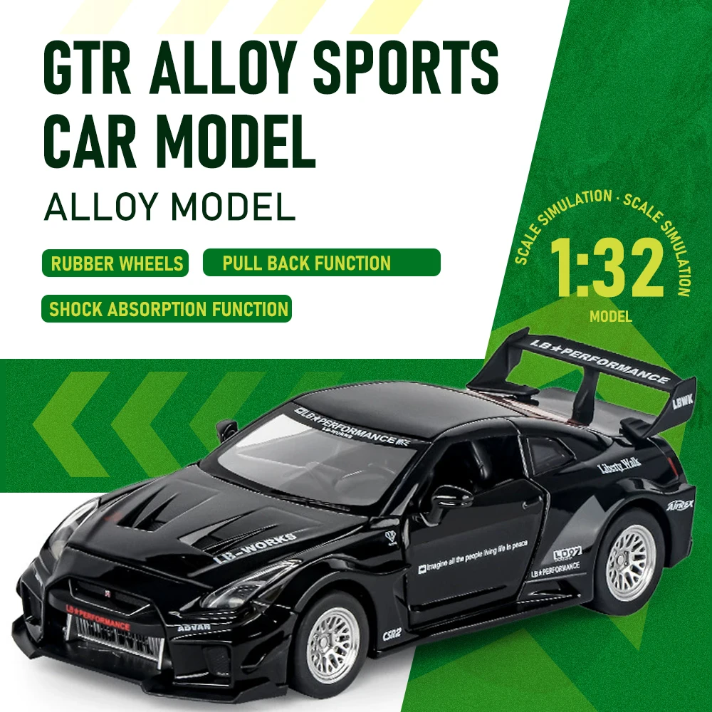 1:32 Scale GTR CSR2 Electroplated Version Car Model Toy Doors Opened Alloy Diecast Cars Pull Back Vehicle Hobby Collections
1:32 Scale GTR CSR2 Electroplated Version Car Model Toy Doors Opened Alloy Diecast Cars Pull Back Vehicle Hobby Collections