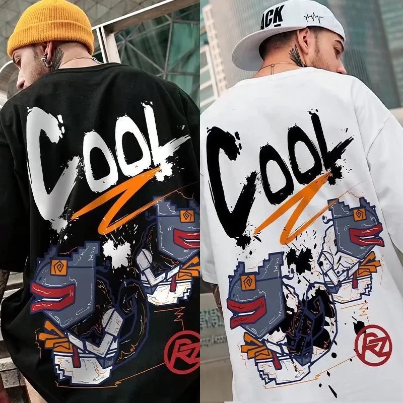 Fashion American Monster Fish Graffiti Letter Cool Print T-Shirt Simple Casual Tops Lovers'clothes
Fashion American Monster Fish Graffiti Letter Cool Print T-Shirt Simple Casual Tops Lovers'clothes