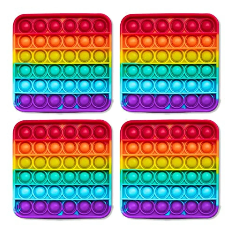 Popping Mats 4 Pack - Sensory Toys for with Autism, Stress or Anxiety - Rainbow Popper for Toddlers, Boys, Girls, and Adults
Popping Mats 4 Pack - Sensory Toys for with Autism, Stress or Anxiety - Rainbow Popper for Toddlers, Boys, Girls, and Adults