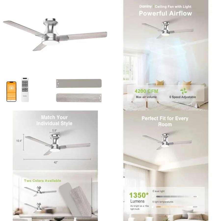 ch Ceilg Fans with Lights, 3 Blades, 6CCT, Low Profile Ceiling Fan with Light and Remote Control, Ceiling Fan for Bedroom, Kitc
ch Ceilg Fans with Lights, 3 Blades, 6CCT, Low Profile Ceiling Fan with Light and Remote Control, Ceiling Fan for Bedroom, Kitc