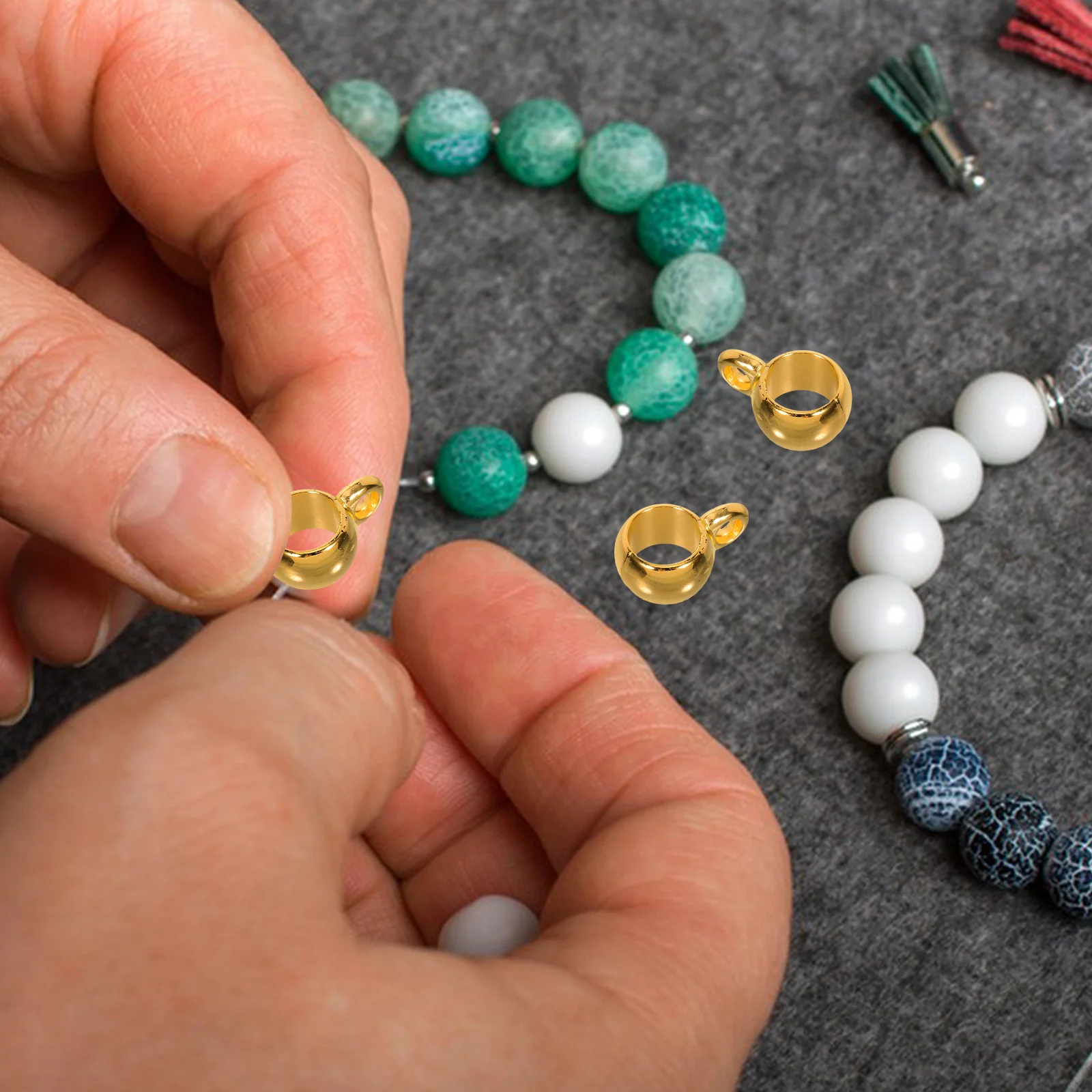 300Pcs Plastic Round Large Hole Spacer Bail Beads for DIY Jewelry Making Bracelets Necklace Craft Accessories Links Bail Beads
300Pcs Plastic Round Large Hole Spacer Bail Beads for DIY Jewelry Making Bracelets Necklace Craft Accessories Links Bail Beads