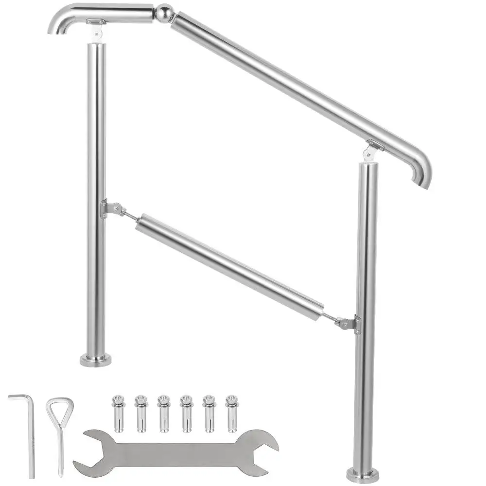 Stainless Steel Transitional Handrail for level Surfaces and Adjustable Stair Railings 2 to 3 Steps Indoor Outdoor with
Stainless Steel Transitional Handrail for level Surfaces and Adjustable Stair Railings 2 to 3 Steps Indoor Outdoor with
