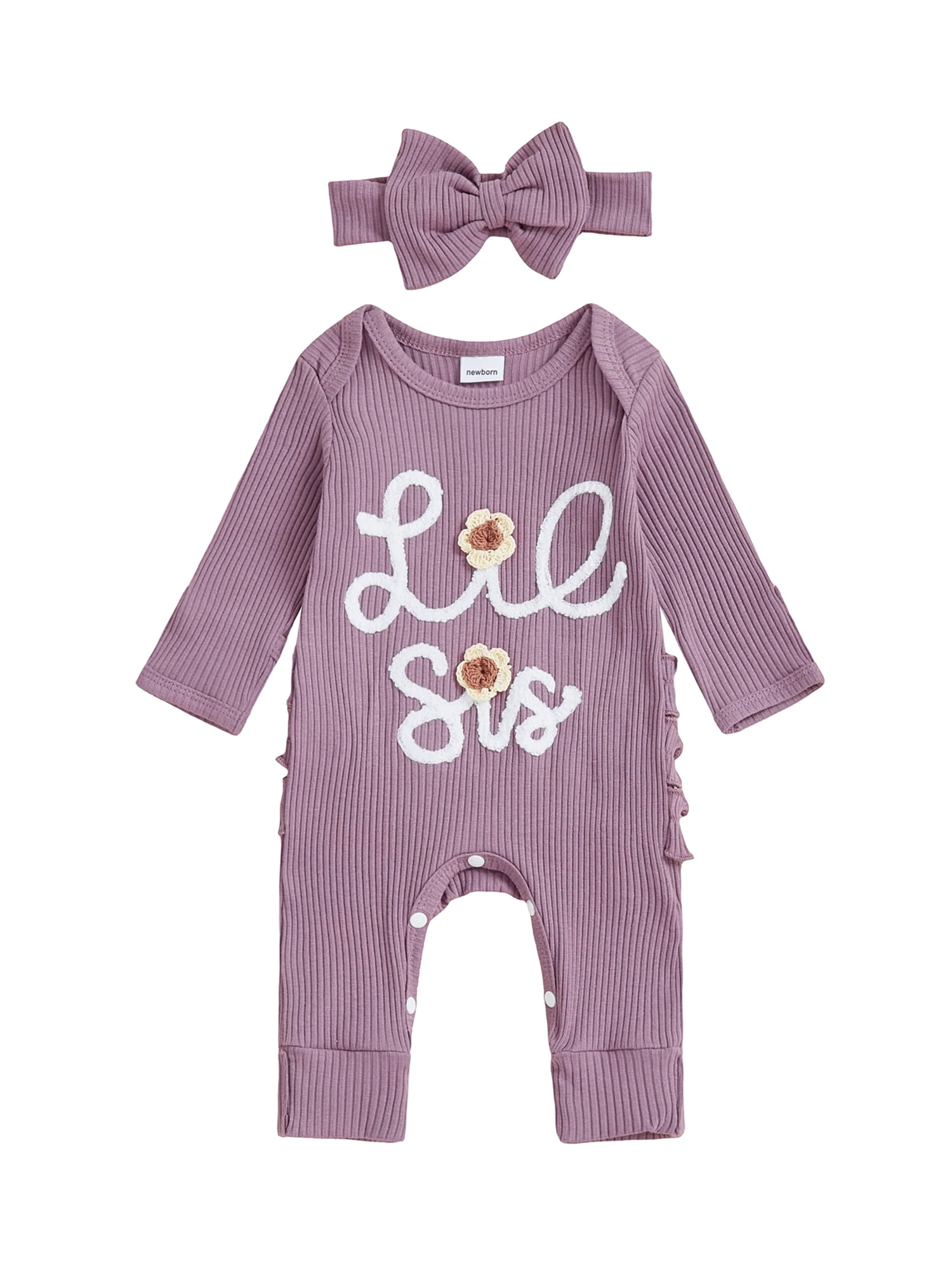 Infant Girl Fall Fashion Romper with Long Sleeves O Neck Letter Flower Embroidery and Matching Headband
Infant Girl Fall Fashion Romper with Long Sleeves O Neck Letter Flower Embroidery and Matching Headband