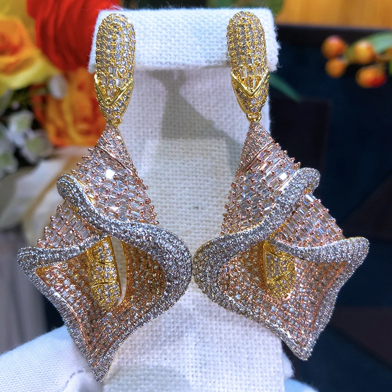 Siscathy Trendy Full Micro Zircon Flower Drop Earrings For Women Wedding Party Bridal Jewelry boucle d'oreille femme Gift
Siscathy Trendy Full Micro Zircon Flower Drop Earrings For Women Wedding Party Bridal Jewelry boucle d'oreille femme Gift