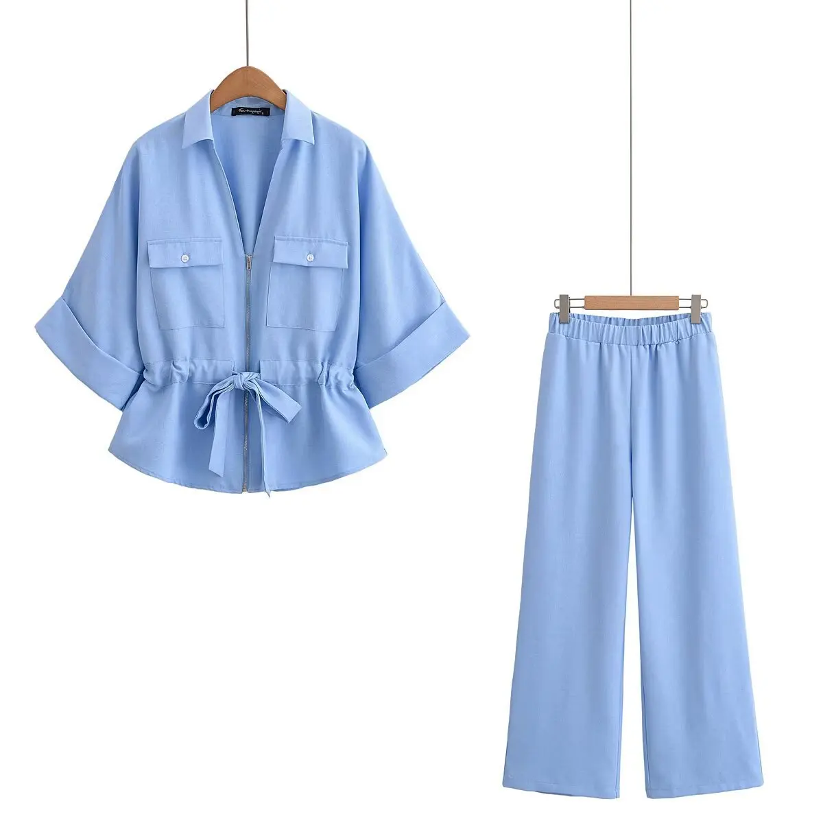 2025 Fashion Women's Suit Y2k Women Sets Drawstring Waist Pockets V Neck Zipper Loose Shirt Oversize Blouse Wide Pants Office
2025 Fashion Women's Suit Y2k Women Sets Drawstring Waist Pockets V Neck Zipper Loose Shirt Oversize Blouse Wide Pants Office