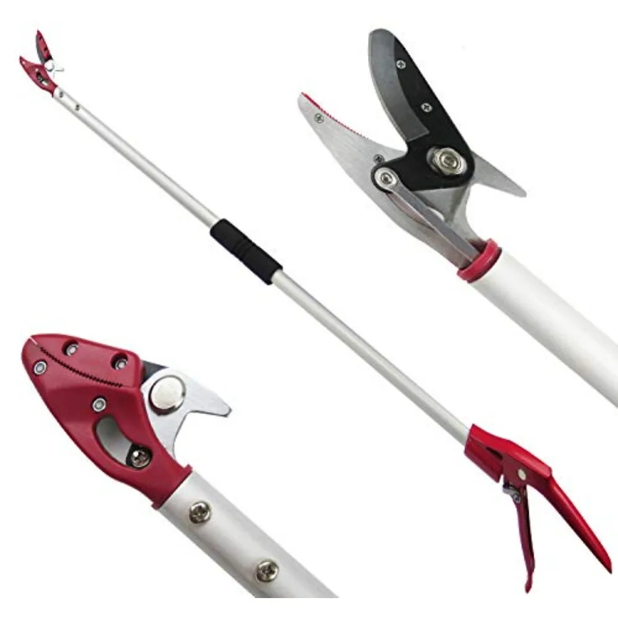 6FT Long Reach Pruner and Fruit Picker with Cut Hold Feature Lightweight 1.43lb Aluminum Pole with 90 Rotating Head High Carbon
6FT Long Reach Pruner and Fruit Picker with Cut Hold Feature Lightweight 1.43lb Aluminum Pole with 90 Rotating Head High Carbon