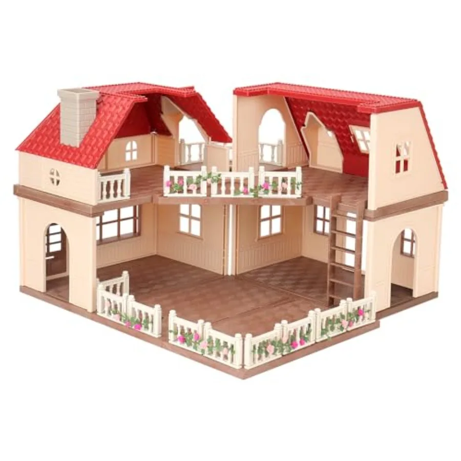 Family Cozy Cabin Doll House Playset: Wooden Furniture Accessories, Natural Wood Tone, Eco-Friendly DIY Cottage for Toddlers' P
Family Cozy Cabin Doll House Playset: Wooden Furniture Accessories, Natural Wood Tone, Eco-Friendly DIY Cottage for Toddlers' P