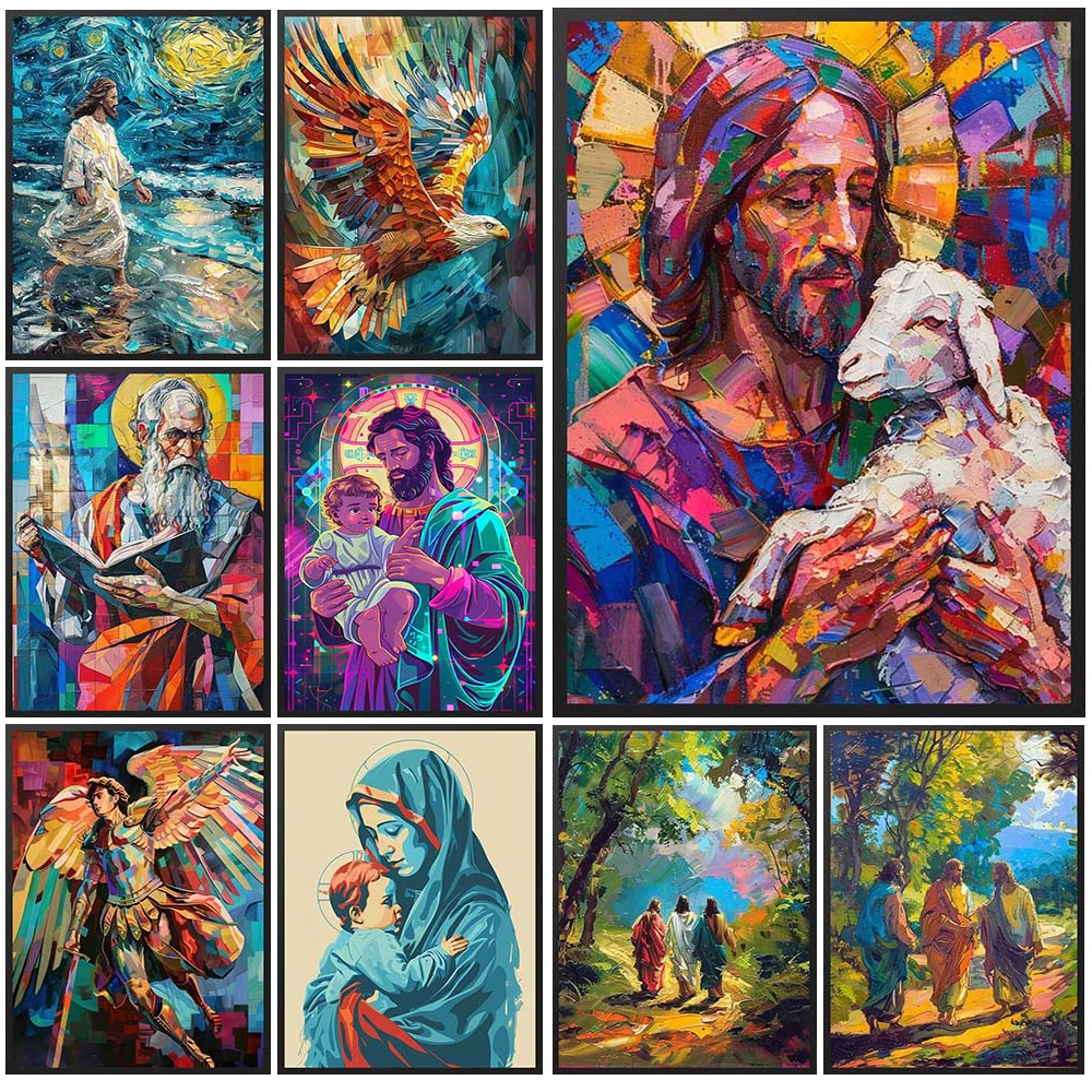 Jesus the Good Shepard Virgin Mary With Baby Christianity Poster Wall Pictures For Living Room Wall Art Canvas Painting Unframed
Jesus the Good Shepard Virgin Mary With Baby Christianity Poster Wall Pictures For Living Room Wall Art Canvas Painting Unframed