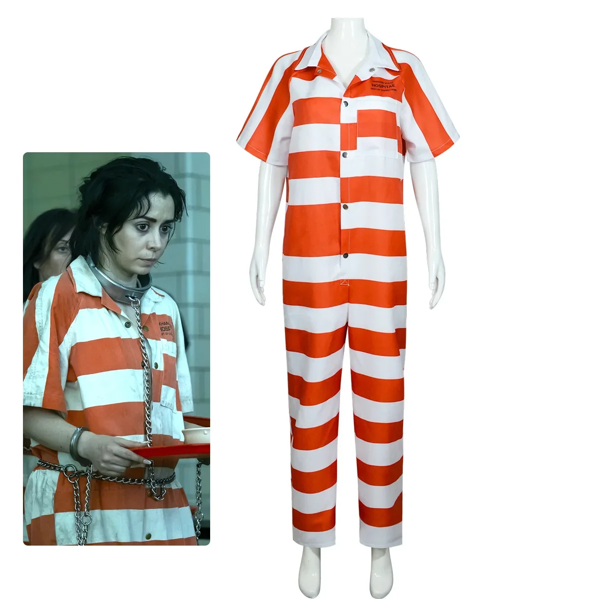 Косплей Gotham The Penguin София Falcone Hospitae Тюремная форма Комбинезон Костюмы для взрослых Хэллоуин Вечеринка Маскарад Опора 
Косплей Gotham The Penguin София Falcone Hospitae Тюремная форма Комбинезон Костюмы для взрослых Хэллоуин Вечеринка Маскарад Опора