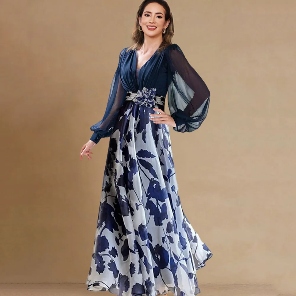 Customized Mother of the Wedding Dress A Line Casual V Neck Gown Long Sleeve Flow Evening Dresses robe invitée mariage
Customized Mother of the Wedding Dress A Line Casual V Neck Gown Long Sleeve Flow Evening Dresses robe invitée mariage