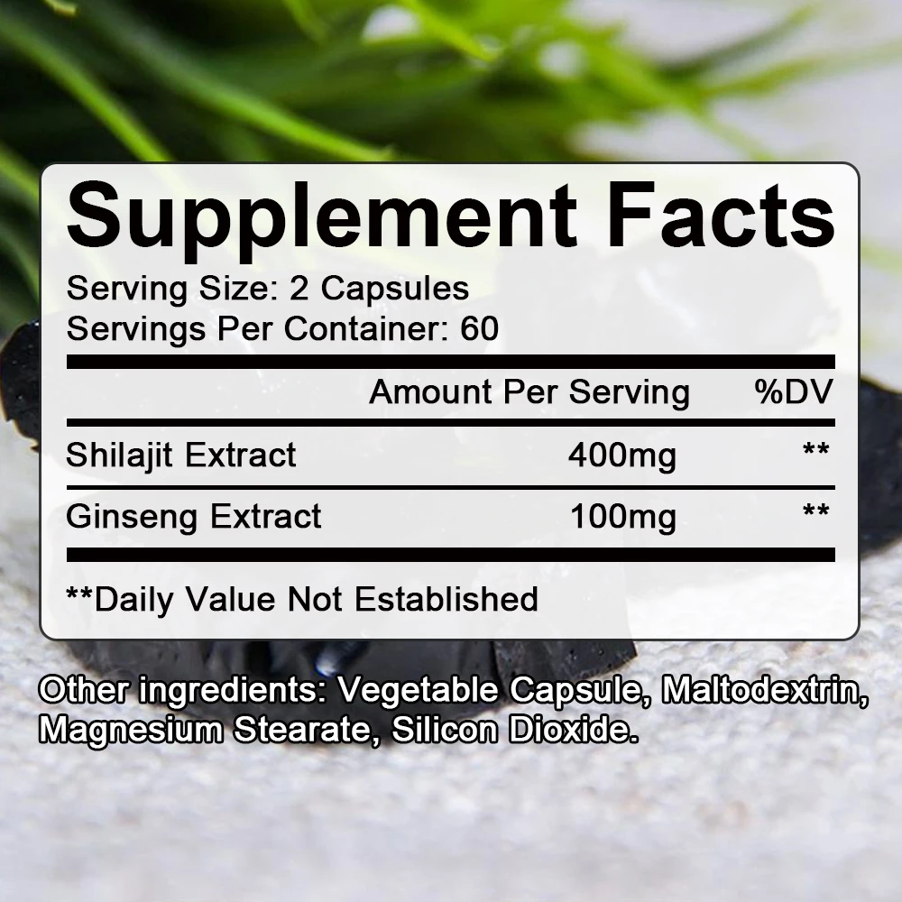 Natural Shilajit Capsules-Brain,Focus,Memory and Immune Health,Supports Energy,Endurance,Muscle Building,Supports Overall Health
Natural Shilajit Capsules-Brain,Focus,Memory and Immune Health,Supports Energy,Endurance,Muscle Building,Supports Overall Health