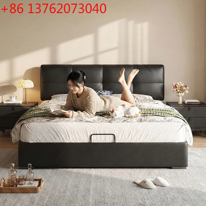 Black Qiao thin bedside leather bed master and second bedroom Italian minimalist small apartment double bed
Black Qiao thin bedside leather bed master and second bedroom Italian minimalist small apartment double bed
