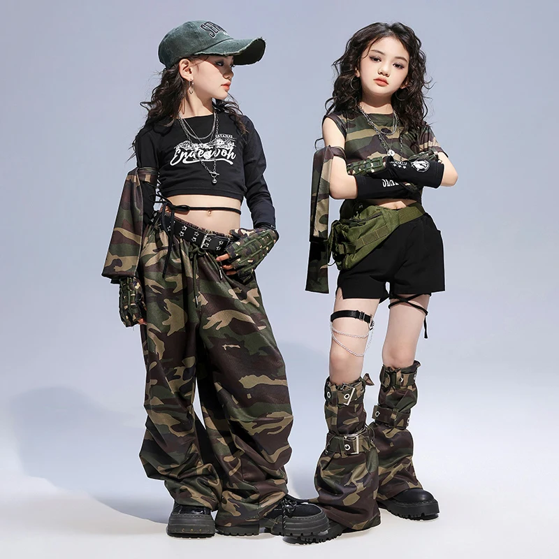Fashion 2025 Jazz Dance Costumes For Girls Crop Tops Camouflage Pants Outfits Street Dance Wear Hip Hop Dance Clothing DQS18867
Fashion 2025 Jazz Dance Costumes For Girls Crop Tops Camouflage Pants Outfits Street Dance Wear Hip Hop Dance Clothing DQS18867