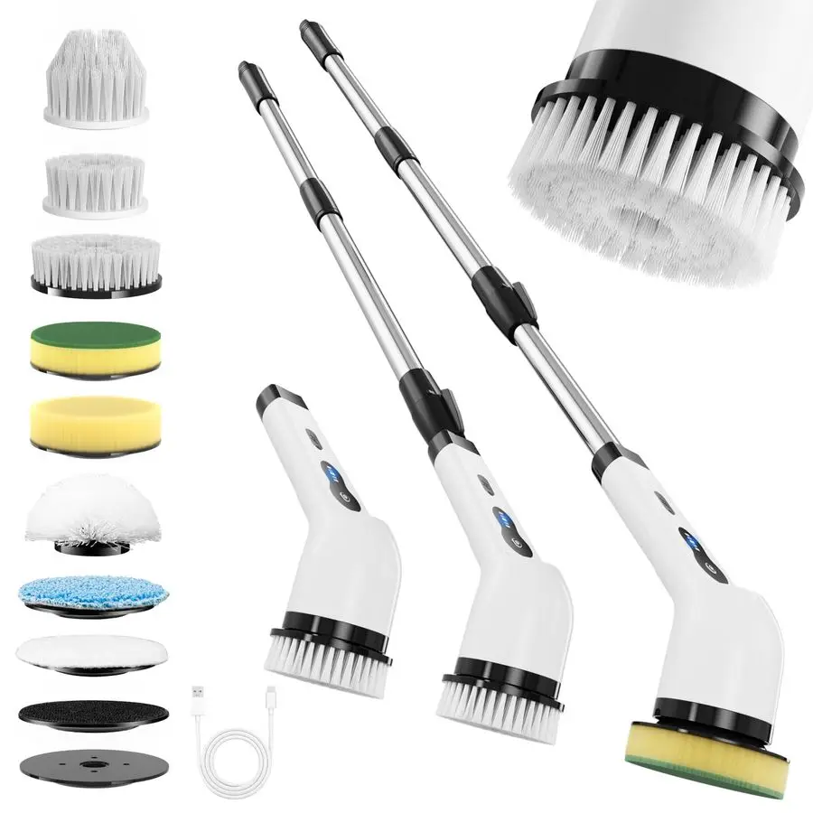 Spin Scrubber, Ultimate Household Cleaning Brush with 90Min Runtime amp 8 Heads amp 2 Modes 52in Electric Shower Scrubber Deep C
Spin Scrubber, Ultimate Household Cleaning Brush with 90Min Runtime amp 8 Heads amp 2 Modes 52in Electric Shower Scrubber Deep C