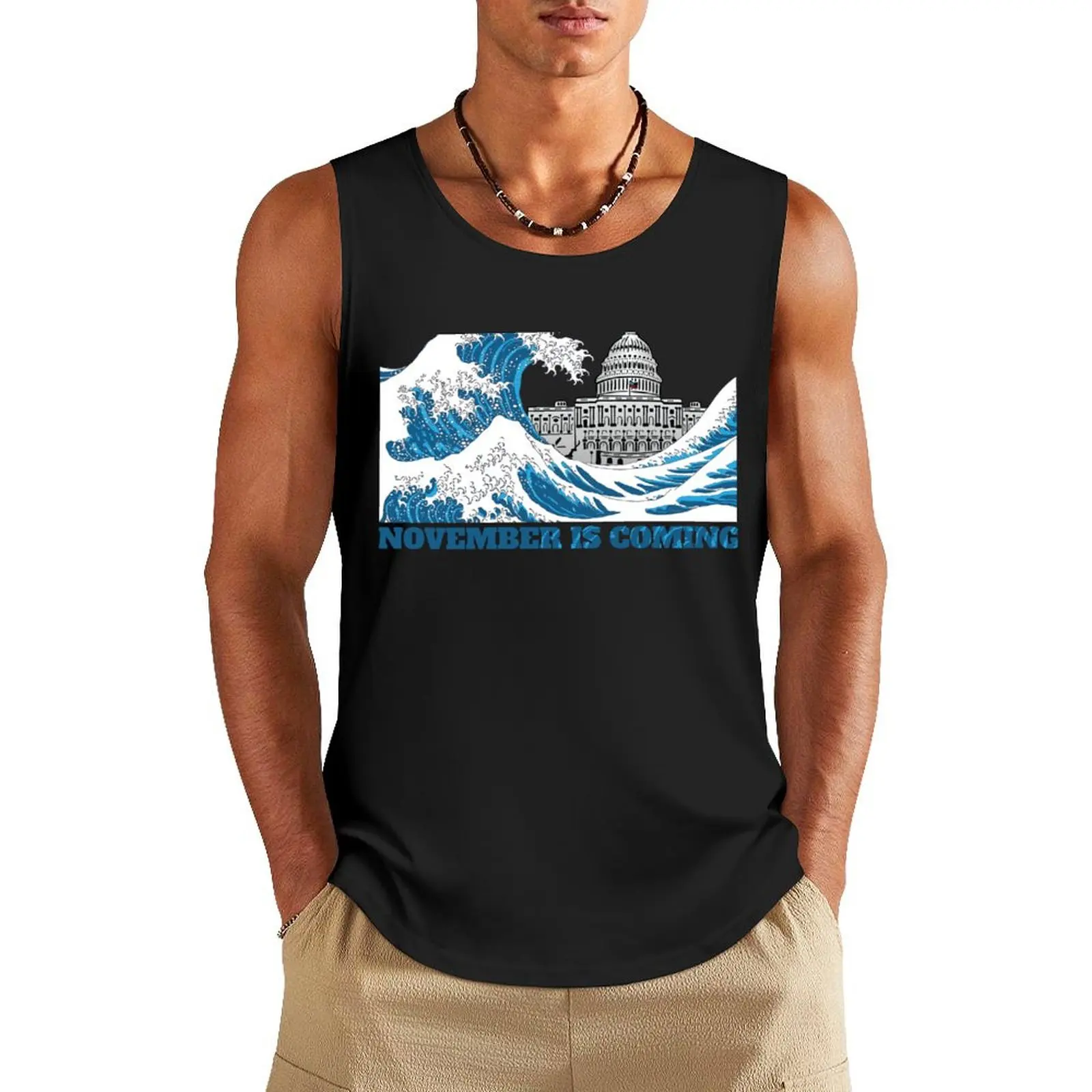 Blue Wave Tank Top gym top Male clothes Men's clothing bodybuilding t shirt
Blue Wave Tank Top gym top Male clothes Men's clothing bodybuilding t shirt