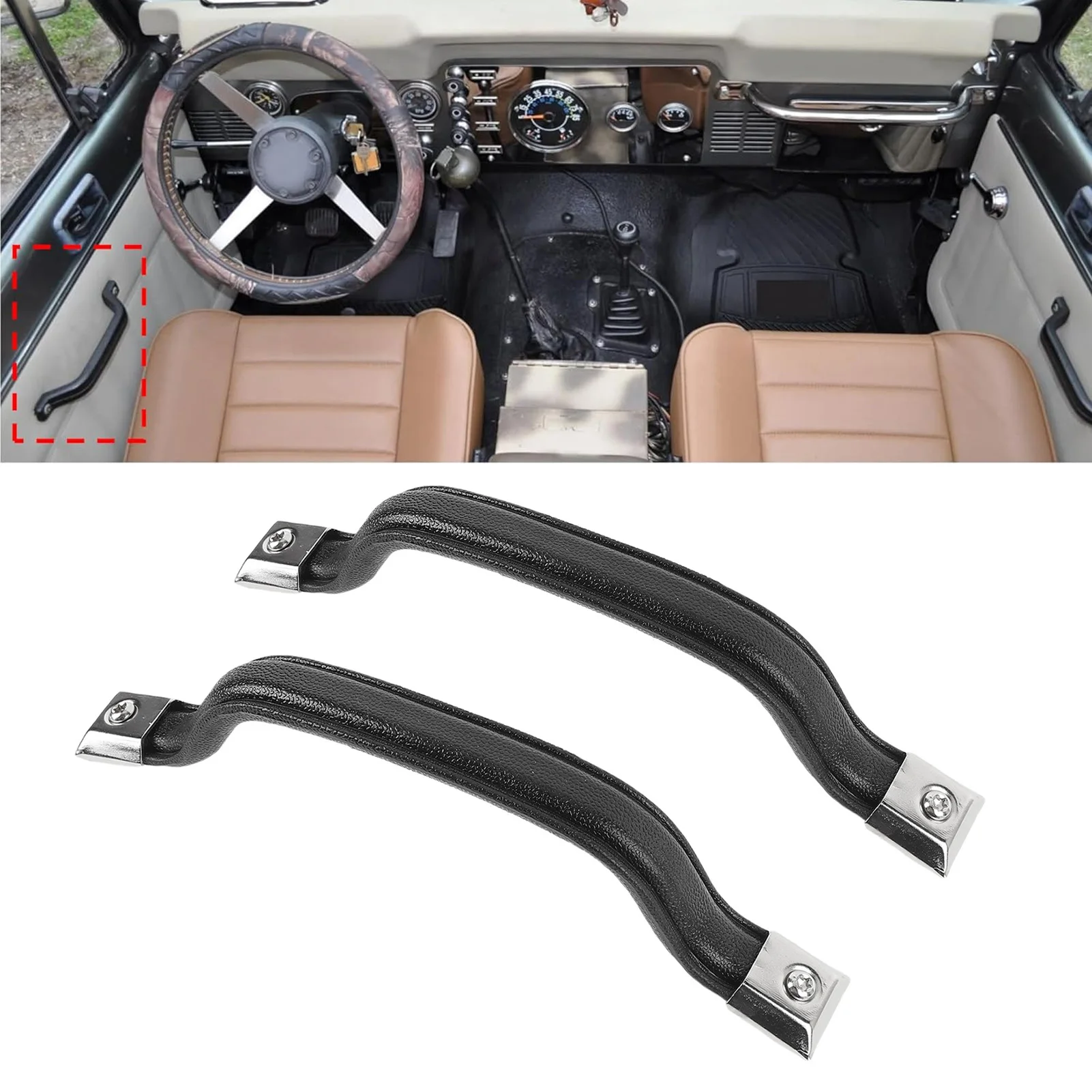 Interior Door Handle Pull Strap Kit Front Left Right Side 55009801K Replacement for YJ 1987-1995 Interior Door Pull Handle
Interior Door Handle Pull Strap Kit Front Left Right Side 55009801K Replacement for YJ 1987-1995 Interior Door Pull Handle