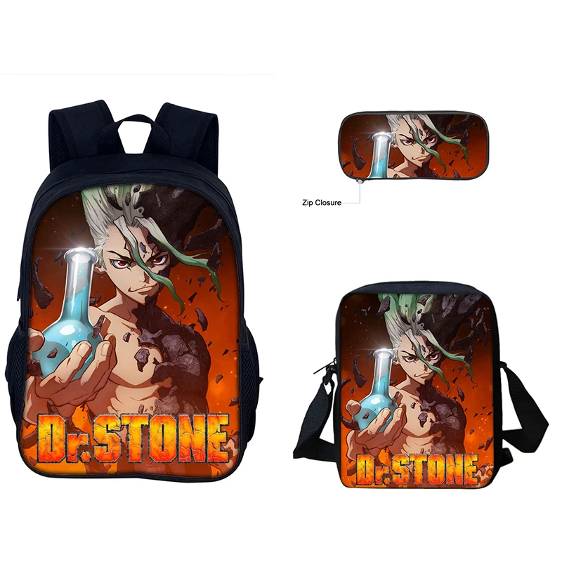 3 Pcs Set Cartoon Dr.STONE Child School Backpack with Shoulder Bag Pencil Bag School Bags for Boys Girls Students
3 Pcs Set Cartoon Dr.STONE Child School Backpack with Shoulder Bag Pencil Bag School Bags for Boys Girls Students