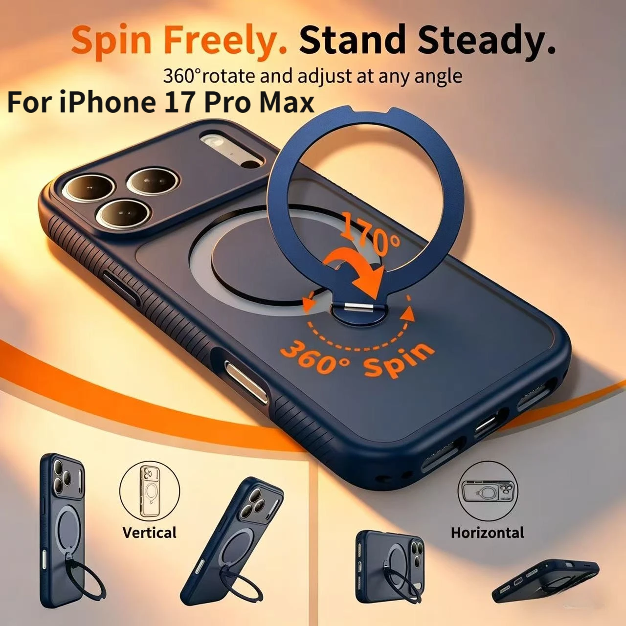 360 Ring Rotating Magnetic Stand Case For iPhone 17 Pro Max 16 17Pro Holder Wireless Skin Plastic Shockproof Lens Protect Cover
360 Ring Rotating Magnetic Stand Case For iPhone 17 Pro Max 16 17Pro Holder Wireless Skin Plastic Shockproof Lens Protect Cover