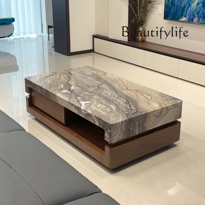 yj5 Marble coffee table minimalist luxury stone antique style storage high-end walnut living room home fashion
yj5 Marble coffee table minimalist luxury stone antique style storage high-end walnut living room home fashion