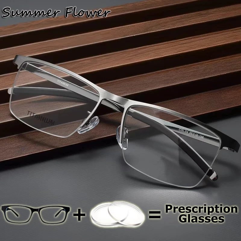 Prescription Glasses Men Super Quality Eyeglasses Frames Top End Pure Titanium Ultra Light Wide Spectacles Myopia Lenses
Prescription Glasses Men Super Quality Eyeglasses Frames Top End Pure Titanium Ultra Light Wide Spectacles Myopia Lenses