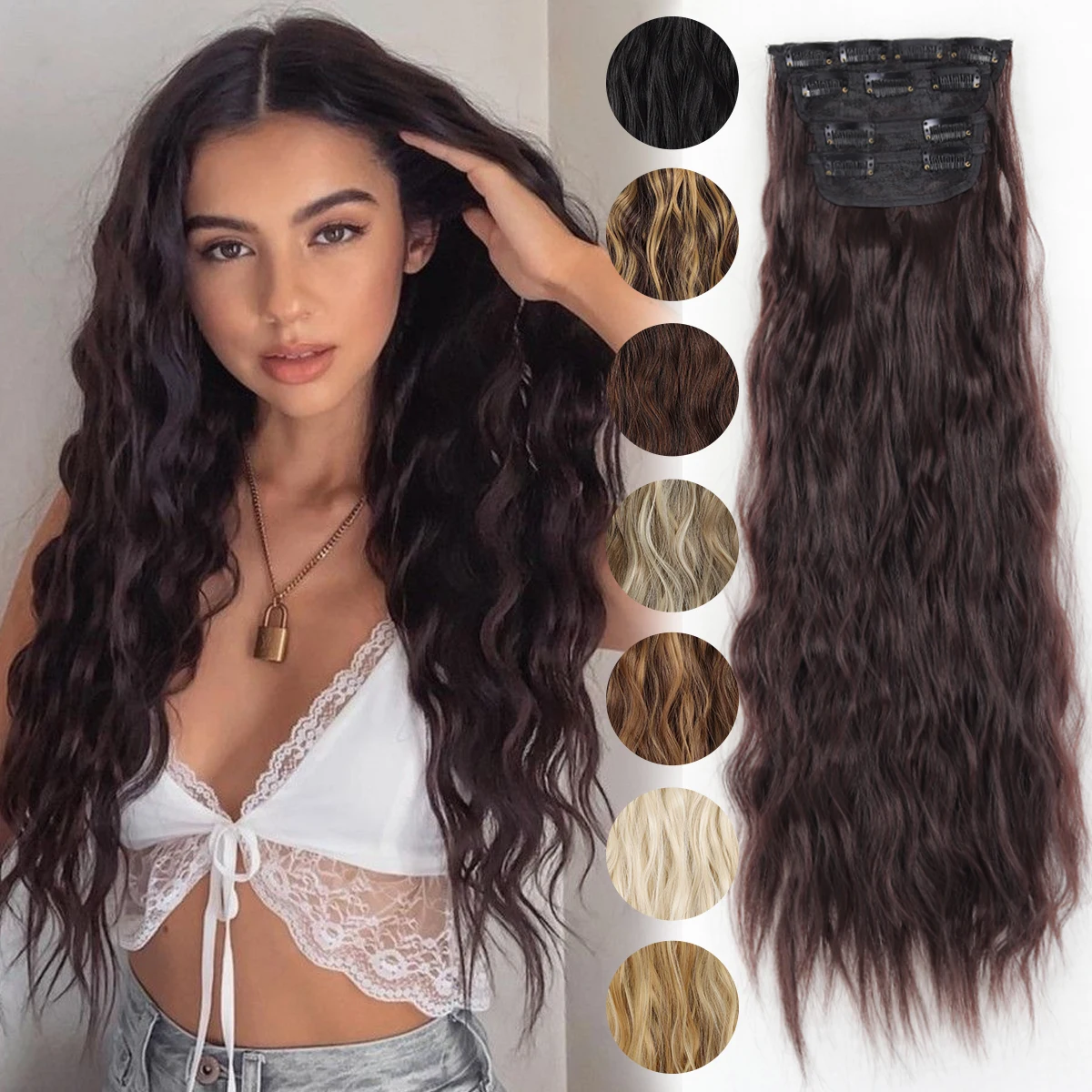 4 шт./компл., синтетические заколки для наращивания волос, 22-30 дюймов, длинные волнистые толстые шиньоны для женщин, шиньон с эффектом омбре на всю голову
4 шт./компл., синтетические заколки для наращивания волос, 22-30 дюймов, длинные волнистые толстые шиньоны для женщин, шиньон с эффектом омбре на всю голову