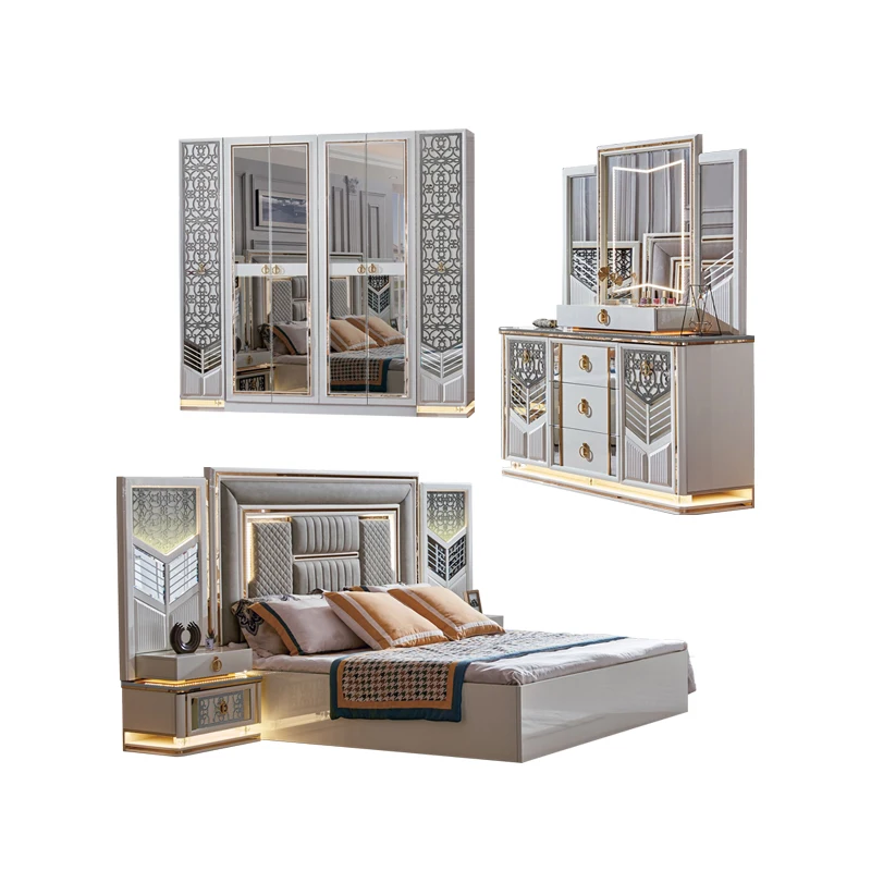 &Foshan Wholesale Modern Design Complete King Size Double Bed Suite Luxury Royal Wooden Full Bedroom Furniture Set
&Foshan Wholesale Modern Design Complete King Size Double Bed Suite Luxury Royal Wooden Full Bedroom Furniture Set
