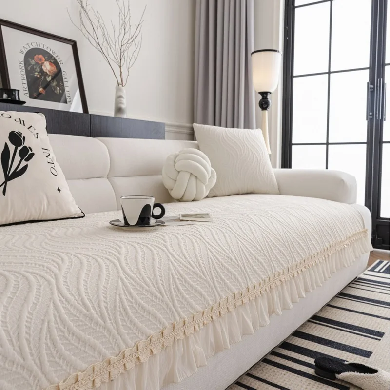 French Style Cotton Couch Seat Covers with Lace Edge All Seasons Universal Non-slip Sofa Towel Solid Color Seat Pad Home Decor
French Style Cotton Couch Seat Covers with Lace Edge All Seasons Universal Non-slip Sofa Towel Solid Color Seat Pad Home Decor