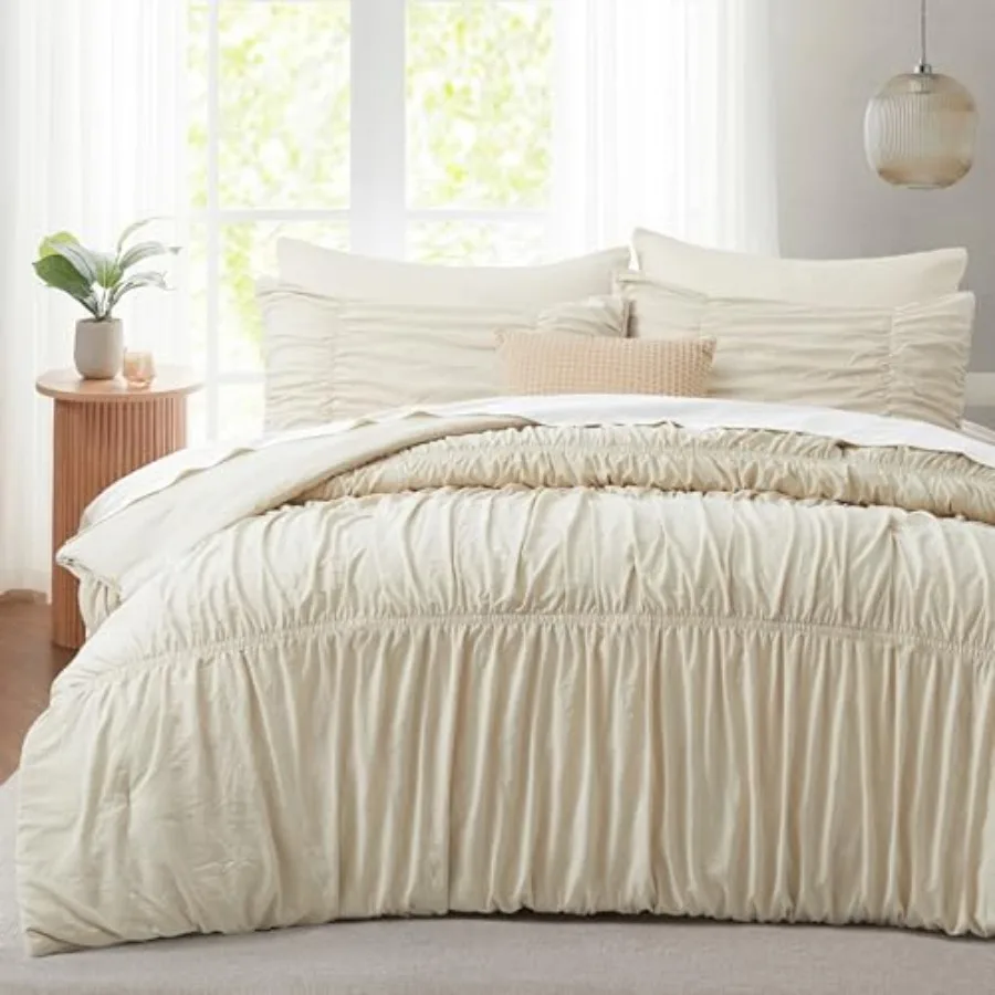 Ruched Comforter Set Size, 5PCS Fluffy Comforter with Elastic Design, Vintage Boho Comforter Bedding Sets, Shabby Chic Farmhous
Ruched Comforter Set Size, 5PCS Fluffy Comforter with Elastic Design, Vintage Boho Comforter Bedding Sets, Shabby Chic Farmhous