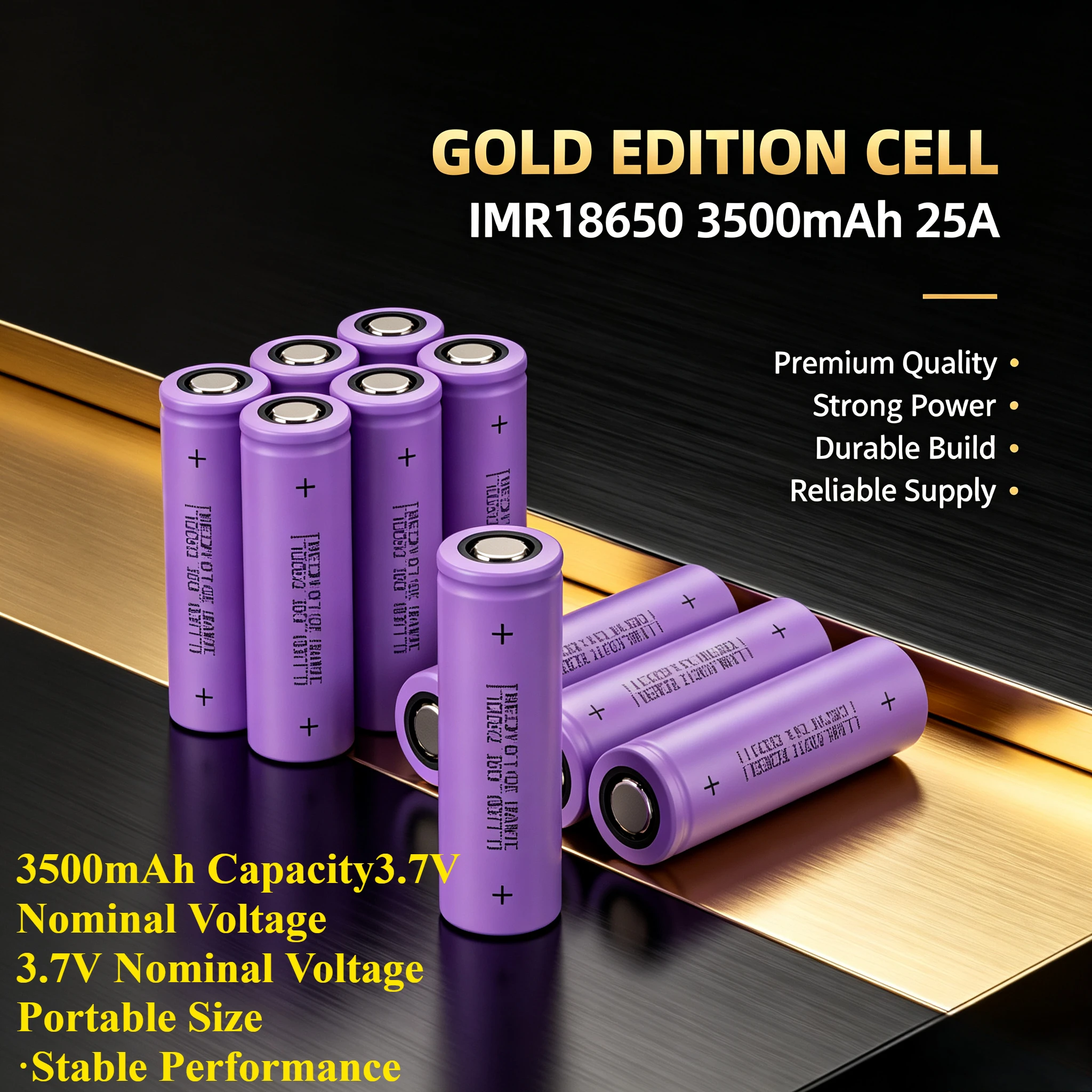 Low Self Discharge INR18650-35E Lithium Battery 3.7V 3500mAh 25A Sustained Drain Accurate Capacity Portable Power Station Cell
Low Self Discharge INR18650-35E Lithium Battery 3.7V 3500mAh 25A Sustained Drain Accurate Capacity Portable Power Station Cell