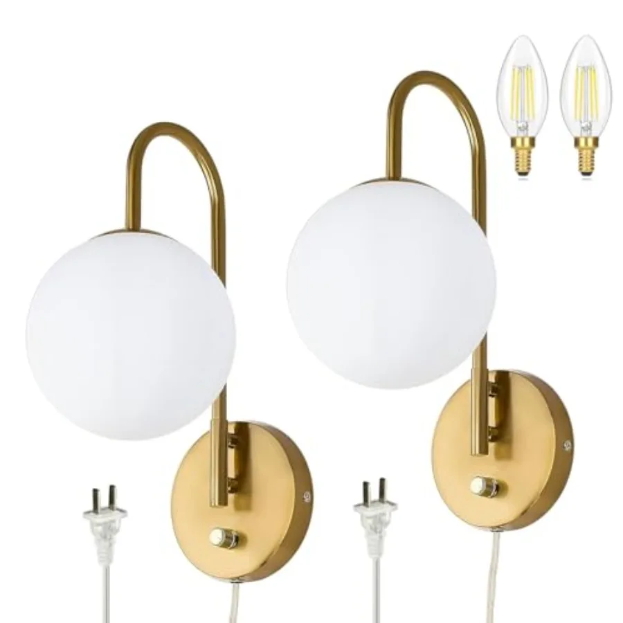Dimmable E12 Wall Sconces Set of 2, Plug in Wall Sconces with 6.56ft Power Cord, Globe Electric Plug in Wall Sconce, Wall Light
Dimmable E12 Wall Sconces Set of 2, Plug in Wall Sconces with 6.56ft Power Cord, Globe Electric Plug in Wall Sconce, Wall Light