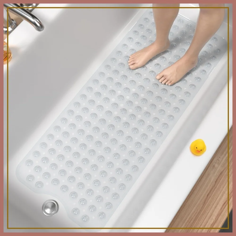 Extra Long Non Slip Bathtub Mat, 40x16 Inch Machine Washable Shower Mat with Suction Cups & Drain Holes, Soft on Feet
Extra Long Non Slip Bathtub Mat, 40x16 Inch Machine Washable Shower Mat with Suction Cups & Drain Holes, Soft on Feet