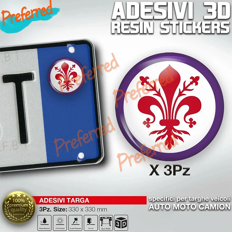 3x 3D Gel Resin ADESIVI Bollino Targa Firenze Giglio Calcio Fiorentina Viola Provincia - Customizable in Any Sticker Size
3x 3D Gel Resin ADESIVI Bollino Targa Firenze Giglio Calcio Fiorentina Viola Provincia - Customizable in Any Sticker Size