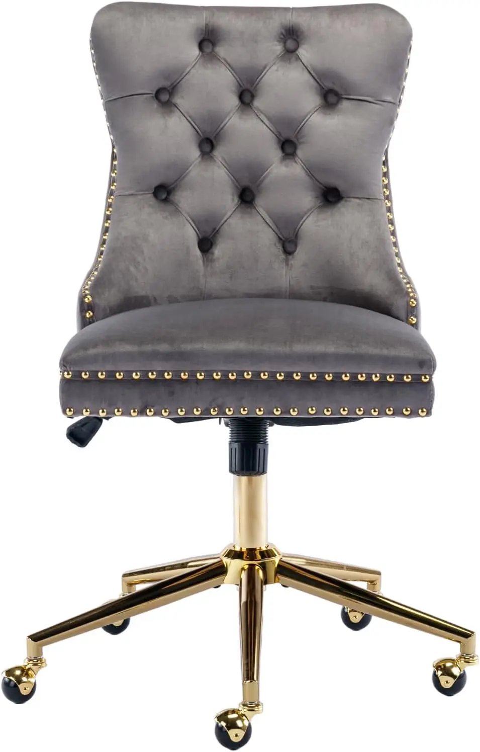 Grey Velvet Home Office Desk Chair With Wheels & Gold Base, Modern Swivel Comfy Office Chair Vanity Chair Task Chair,
Grey Velvet Home Office Desk Chair With Wheels & Gold Base, Modern Swivel Comfy Office Chair Vanity Chair Task Chair,