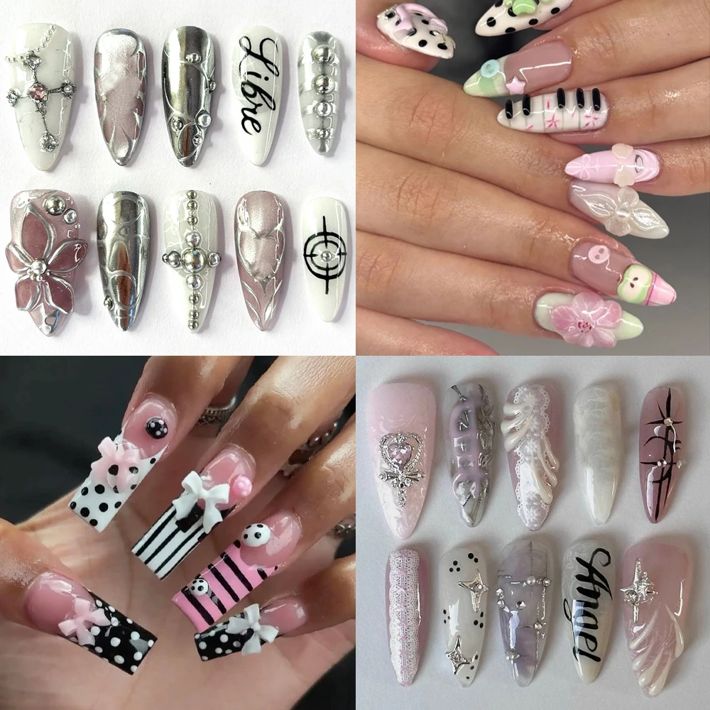 Europe America Signature Design Press On Nail Art Stickers Dots Piano Note 3D Flowers Diamond Manicure Fake Nails Customization
Europe America Signature Design Press On Nail Art Stickers Dots Piano Note 3D Flowers Diamond Manicure Fake Nails Customization