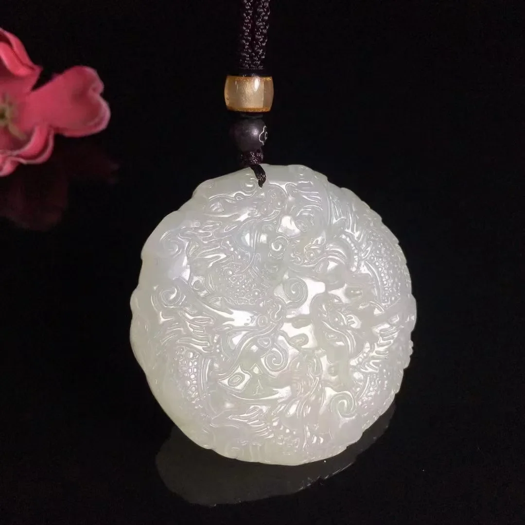 Natural 100% real white hetian jade pendant necklace hand-carved dragon necklaces pendants man woman jade jewelry Bless peace
Natural 100% real white hetian jade pendant necklace hand-carved dragon necklaces pendants man woman jade jewelry Bless peace