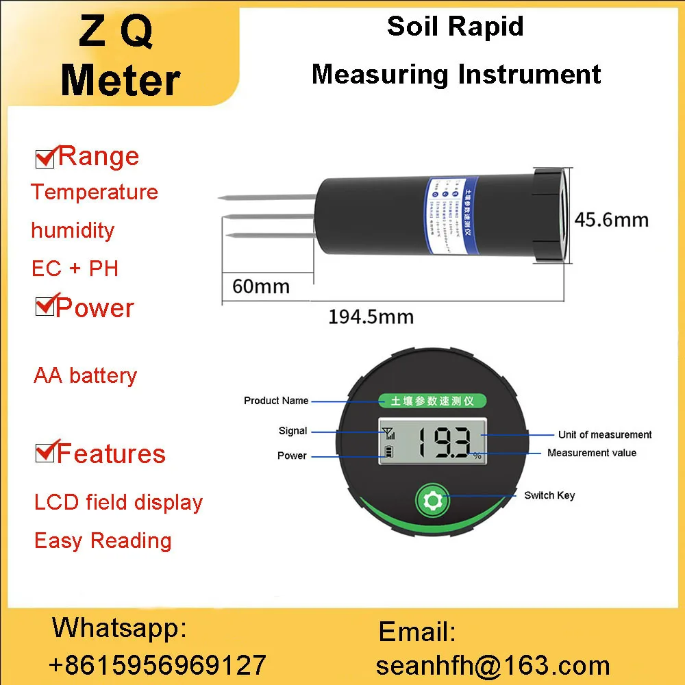 Soil rapid detector fertility temperature and humidity soil ph ph ph value ec value moisture sensor detector rapid detection
Soil rapid detector fertility temperature and humidity soil ph ph ph value ec value moisture sensor detector rapid detection