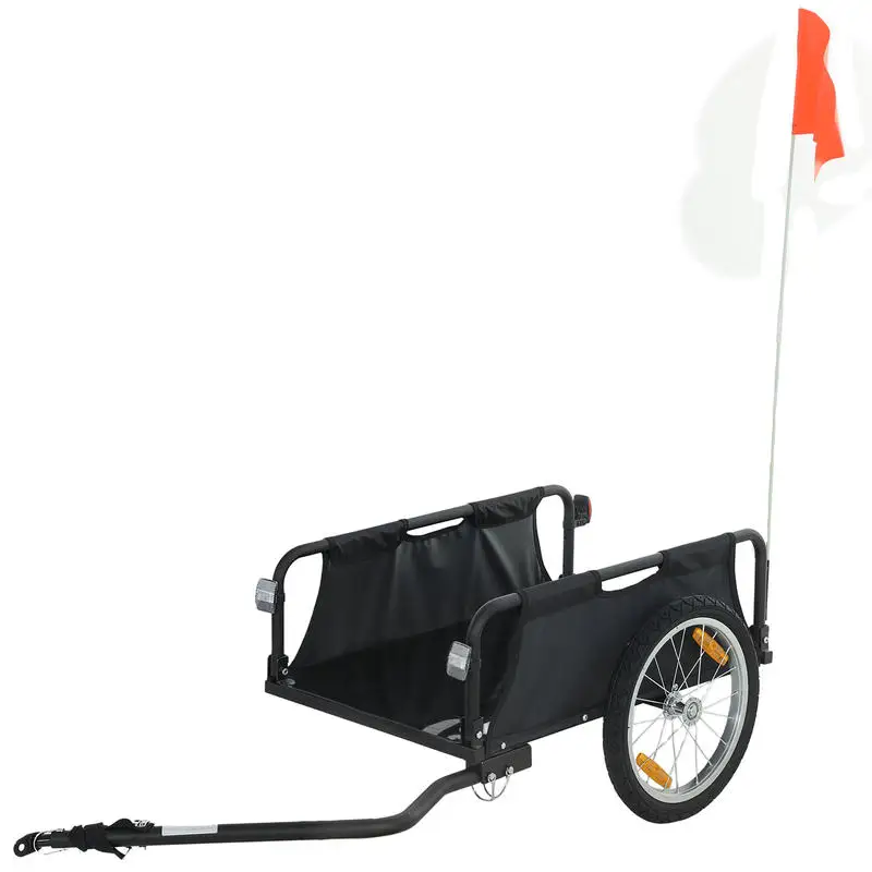 Soozier Bike Cargo Trailer, Bicycle Trailer Wagon Cart with Quick Release 16" Pneumatic Wheels, Aluminum Rims, Red Flag, Black
Soozier Bike Cargo Trailer, Bicycle Trailer Wagon Cart with Quick Release 16" Pneumatic Wheels, Aluminum Rims, Red Flag, Black