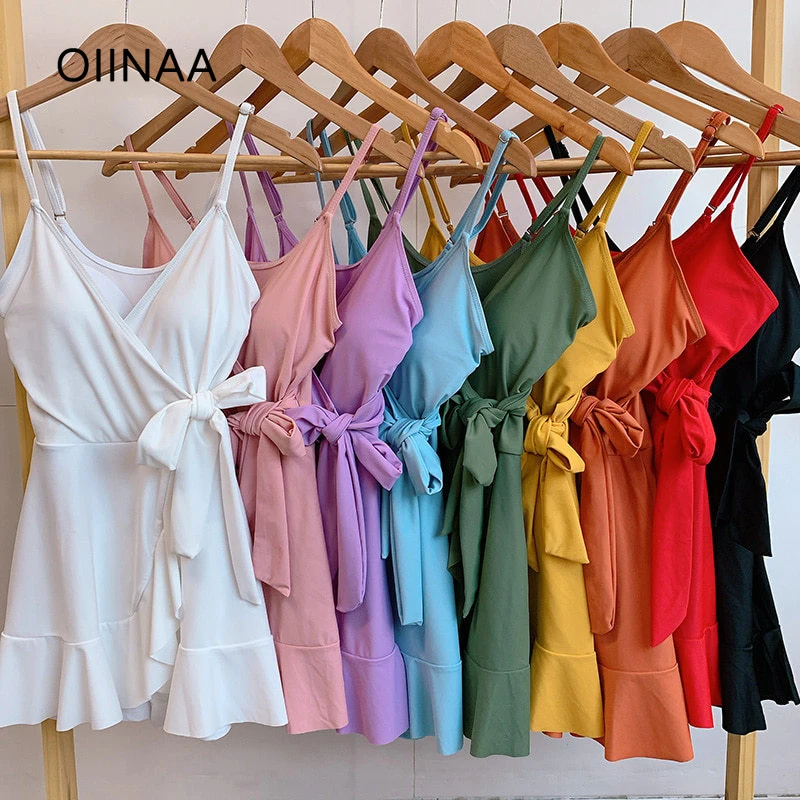 OIINAA Swimming Suit for Women Bow Lace Up Beachwear Solid Ruffled Halter Hot Spring Swimwear Summer 2025 New Korean Beach Dress
OIINAA Swimming Suit for Women Bow Lace Up Beachwear Solid Ruffled Halter Hot Spring Swimwear Summer 2025 New Korean Beach Dress