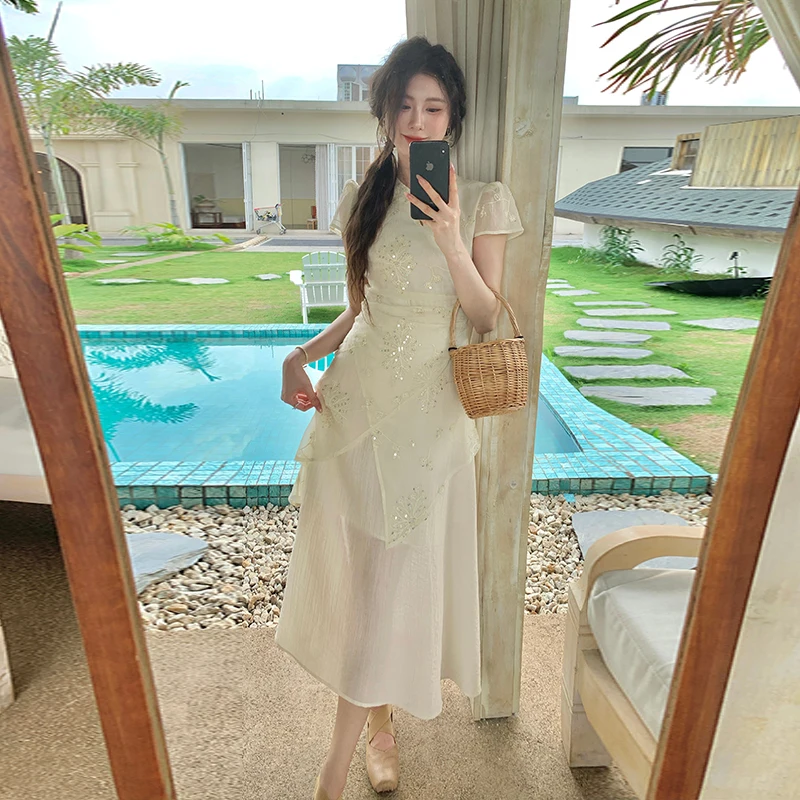 Slant Front Irregular Hem Faux Two-Piece Modified Cheongsam 2026 Women's New Chinese Style Mandarin Collar Qipao Dress
Slant Front Irregular Hem Faux Two-Piece Modified Cheongsam 2026 Women's New Chinese Style Mandarin Collar Qipao Dress