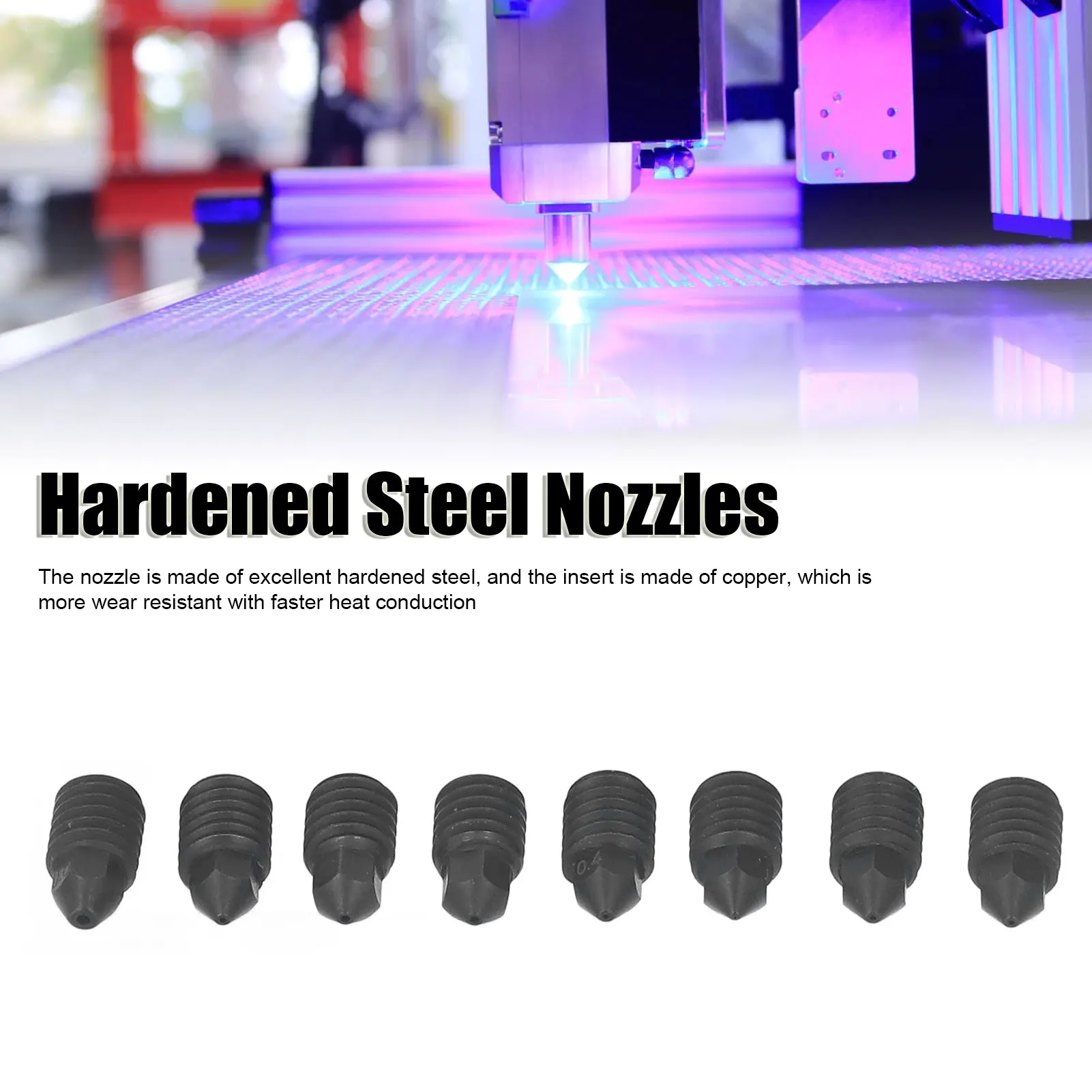 8PCS 3D Printer Hardened Steel Nozzles Hardened Steel Nozzles for Bambu 3D Printer Extruder Hotend Set 0.2 0.4 0.6 0.8mm
8PCS 3D Printer Hardened Steel Nozzles Hardened Steel Nozzles for Bambu 3D Printer Extruder Hotend Set 0.2 0.4 0.6 0.8mm