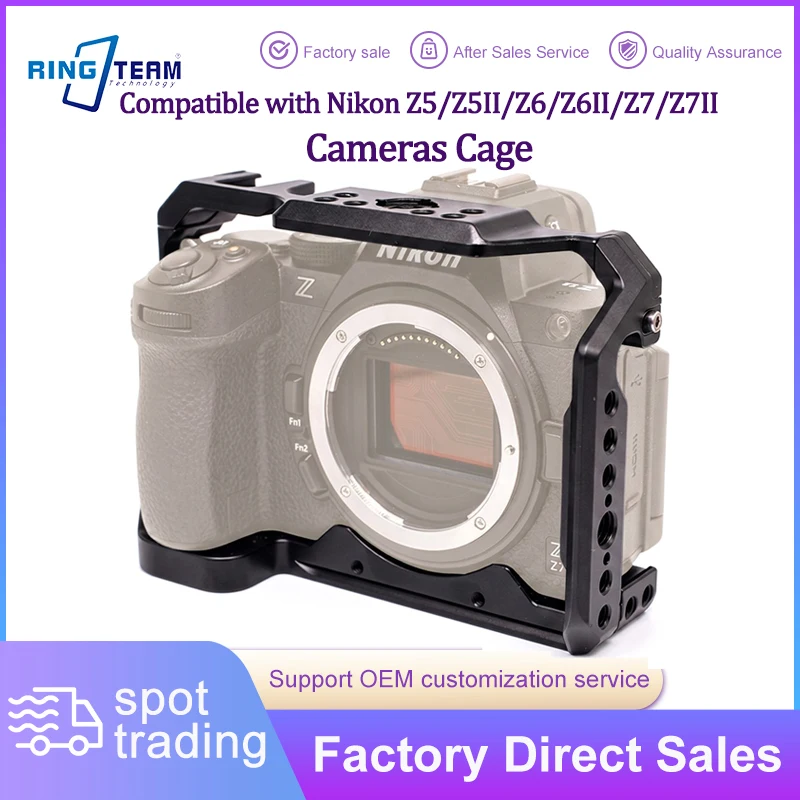 For Nikon Z5/Z5II/Z6/Z6II/Z7/Z7II Camera Cage Aluminum Alloy Protective Frame Multi Expansion Holes Vlog Shooting Accessory
For Nikon Z5/Z5II/Z6/Z6II/Z7/Z7II Camera Cage Aluminum Alloy Protective Frame Multi Expansion Holes Vlog Shooting Accessory
