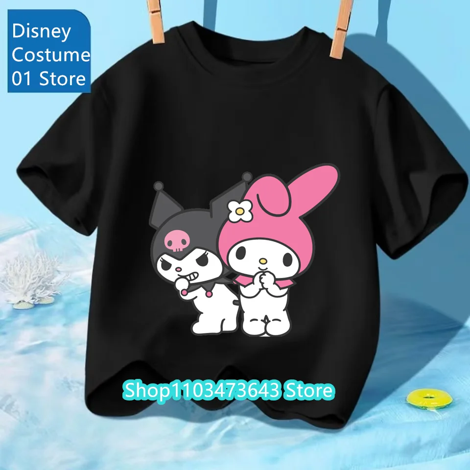 MINISO Kuromi New Fashion Children's T-shirt Cute Sanrio Cartoon Cotton Black White T-shirt Short Sleeve Boy Girl Loose Clothing
MINISO Kuromi New Fashion Children's T-shirt Cute Sanrio Cartoon Cotton Black White T-shirt Short Sleeve Boy Girl Loose Clothing