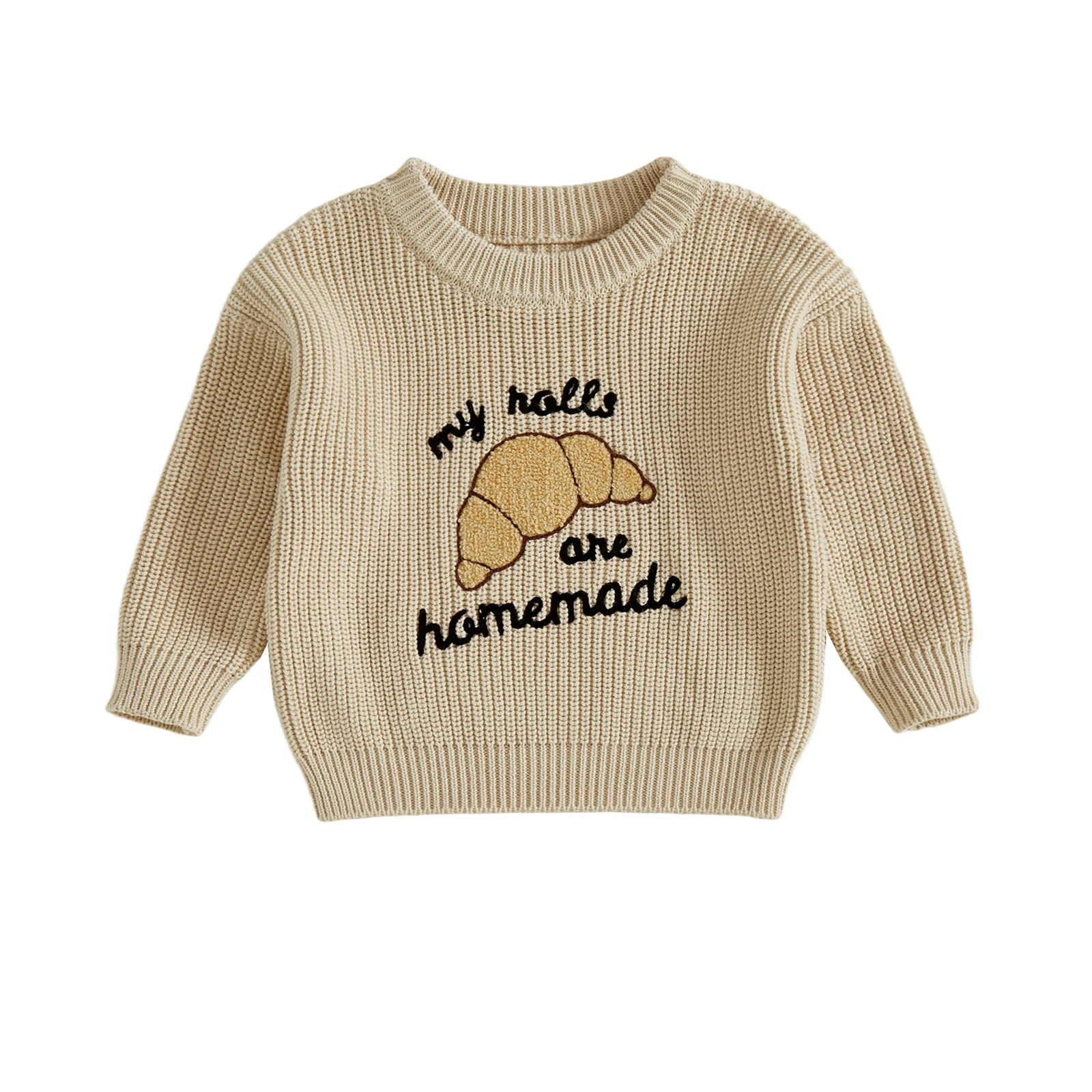 Осенний свитер для маленьких мальчиков и девочек, пуловер с круглым вырезом и длинными рукавами с вышивкой букв, массивные вязаные топы
Осенний свитер для маленьких мальчиков и девочек, пуловер с круглым вырезом и длинными рукавами с вышивкой букв, массивные вязаные топы