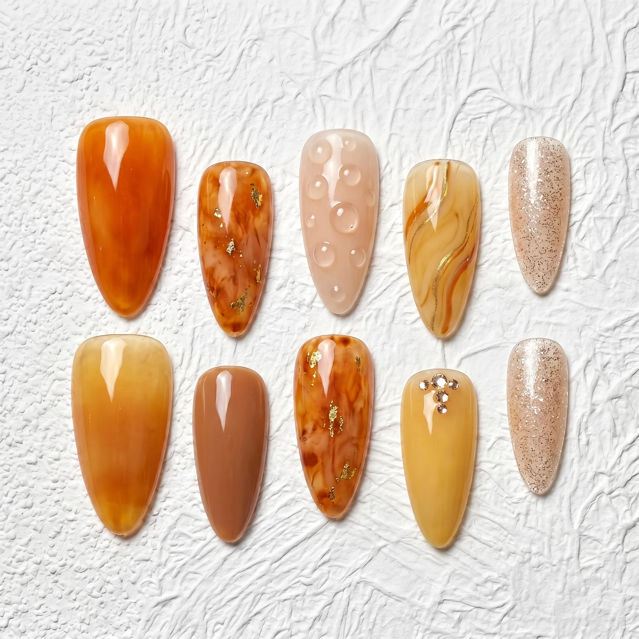 Artisan Handcrafted 10PCS Elegant Almond Press-On Nails | Marbled Swirls, Metallic Foil, Glitter, Bridal & Holiday Wear
Artisan Handcrafted 10PCS Elegant Almond Press-On Nails | Marbled Swirls, Metallic Foil, Glitter, Bridal & Holiday Wear