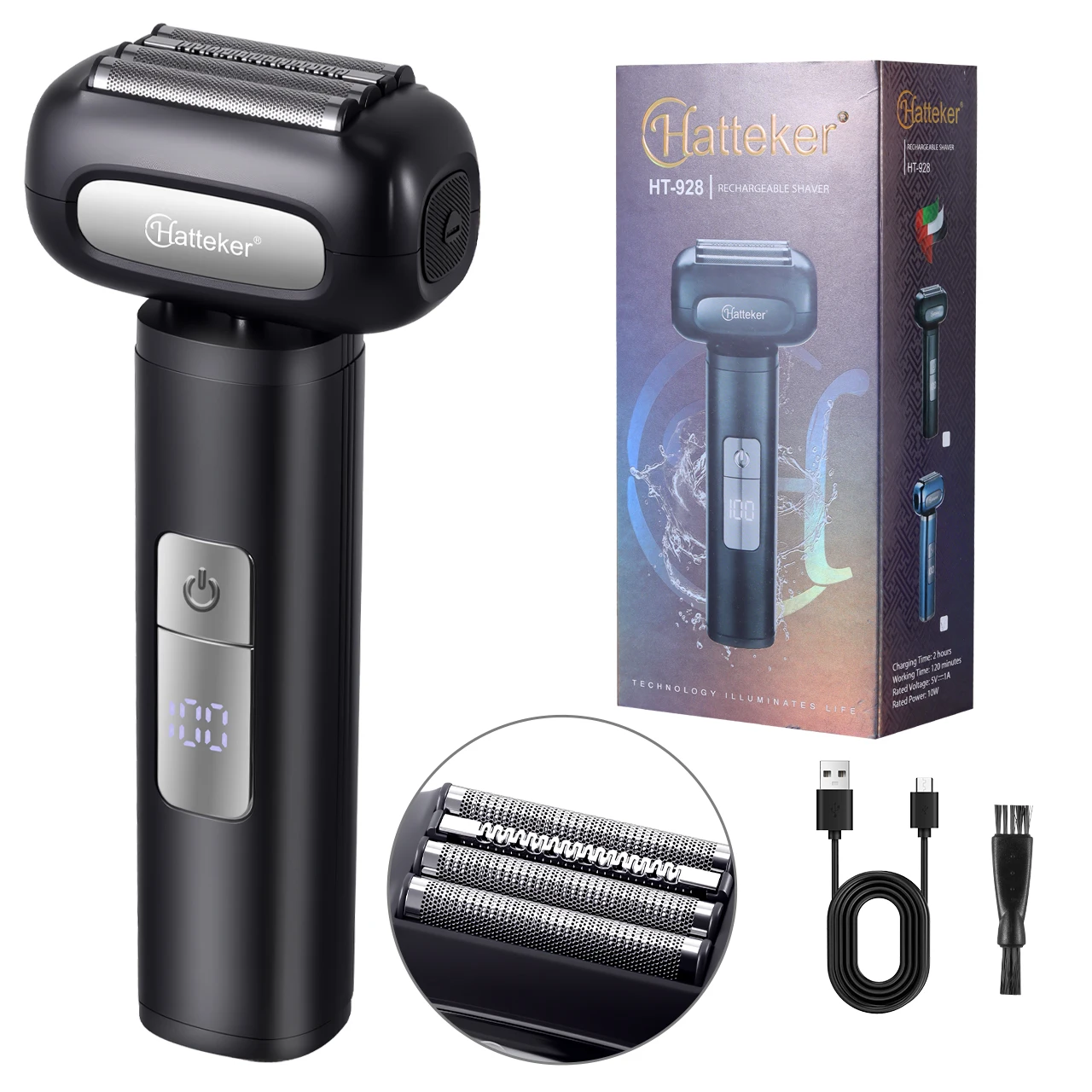 HATTEKER Professional Hair Clipper Multifunction Haircut for Men Stainless Steel Blade Hair Trimmer Nose Hair Trimmer Beard Trim
HATTEKER Professional Hair Clipper Multifunction Haircut for Men Stainless Steel Blade Hair Trimmer Nose Hair Trimmer Beard Trim