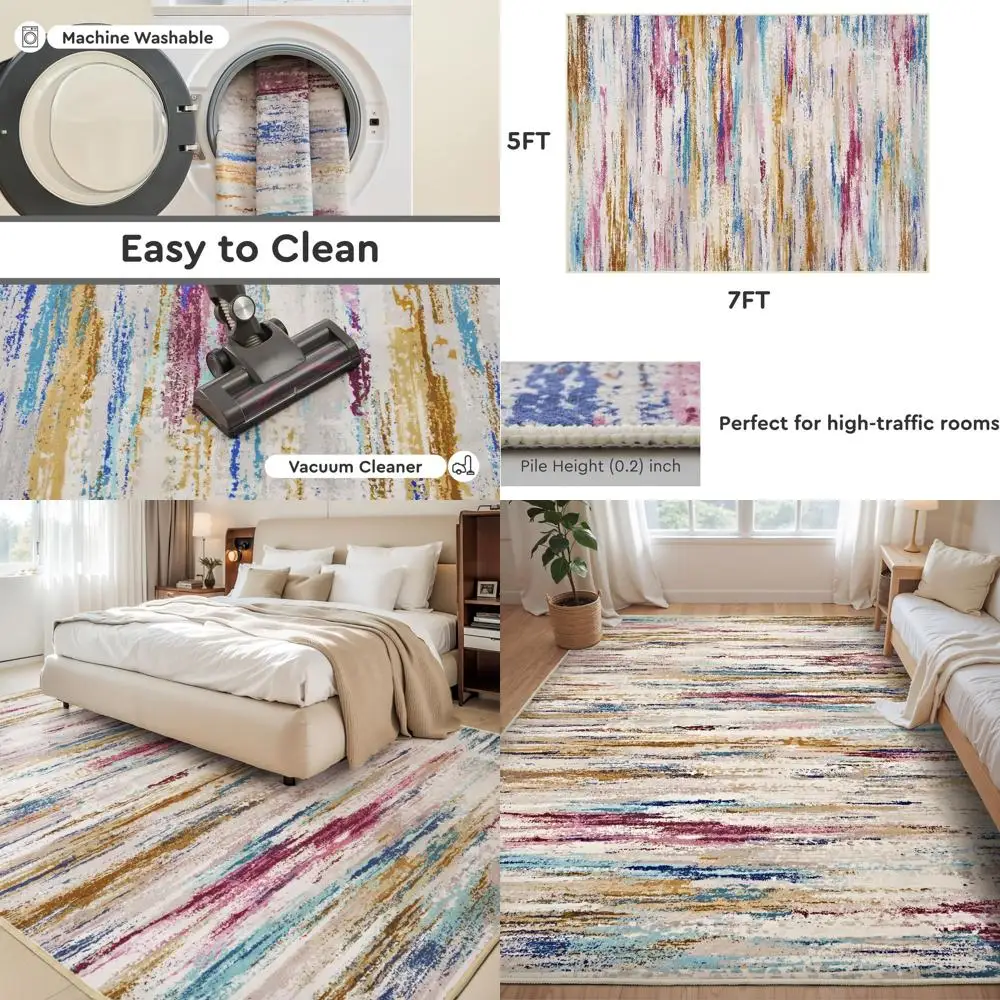 Colorful Abstract Rugs for Living Spaces, Playroom, Nursery & Bedrooms - Washable, Non-Slip, Stain-Resistant
Colorful Abstract Rugs for Living Spaces, Playroom, Nursery & Bedrooms - Washable, Non-Slip, Stain-Resistant