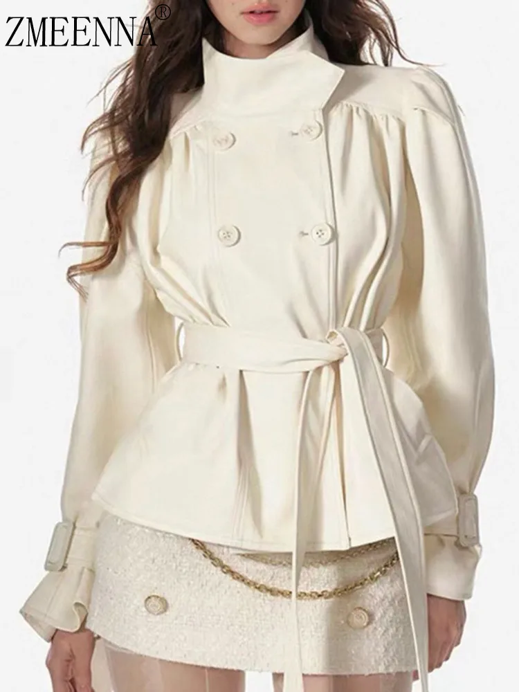 ZMEENNA Elegant Beige Trench Coat For Women Classic Double-breasted Button Down Long Sleeve Jacket Stylish Outerwear ZM3908
ZMEENNA Elegant Beige Trench Coat For Women Classic Double-breasted Button Down Long Sleeve Jacket Stylish Outerwear ZM3908