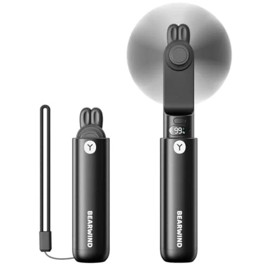Portable Handheld Mini Fan: 2 in 1 Rechargeable Hand Held Fan with Backup Power and Digital Display - Summer Essentials for Tra
Portable Handheld Mini Fan: 2 in 1 Rechargeable Hand Held Fan with Backup Power and Digital Display - Summer Essentials for Tra