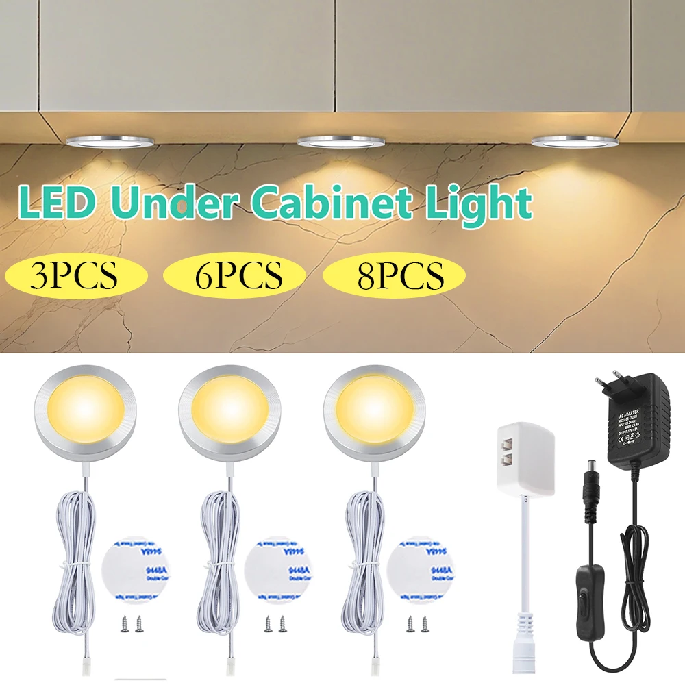 3/6/8Pcs Under Cabinet LED Lighting 12V Ultra Thin with Switch Furniture Bedroom Kitchen Shelf Light Warm White EU US UK AU Plug
3/6/8Pcs Under Cabinet LED Lighting 12V Ultra Thin with Switch Furniture Bedroom Kitchen Shelf Light Warm White EU US UK AU Plug